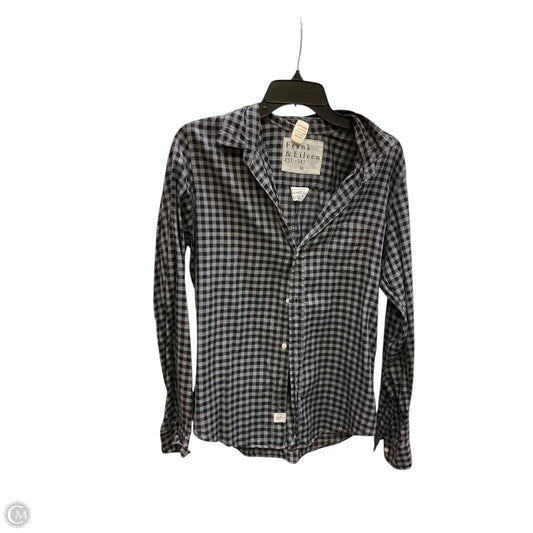 Blouse Long Sleeve By Frank And Eileen In Plaid Pattern, Size: M