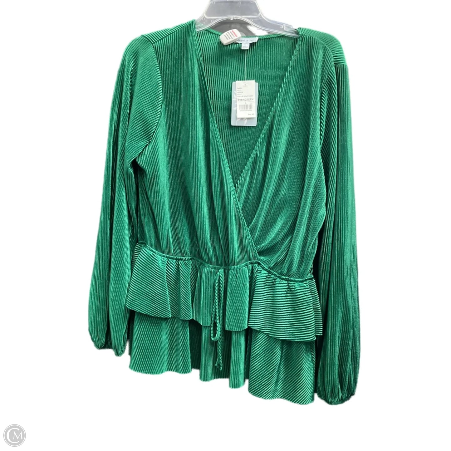 Top Long Sleeve By Clothes Mentor In Green, Size: L