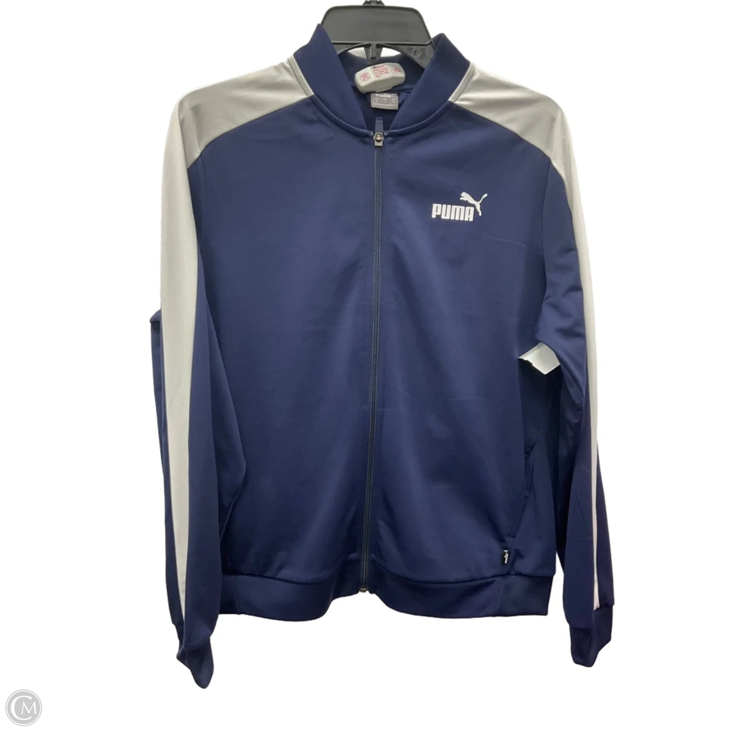 Athletic Jacket By Puma In Navy, Size: M