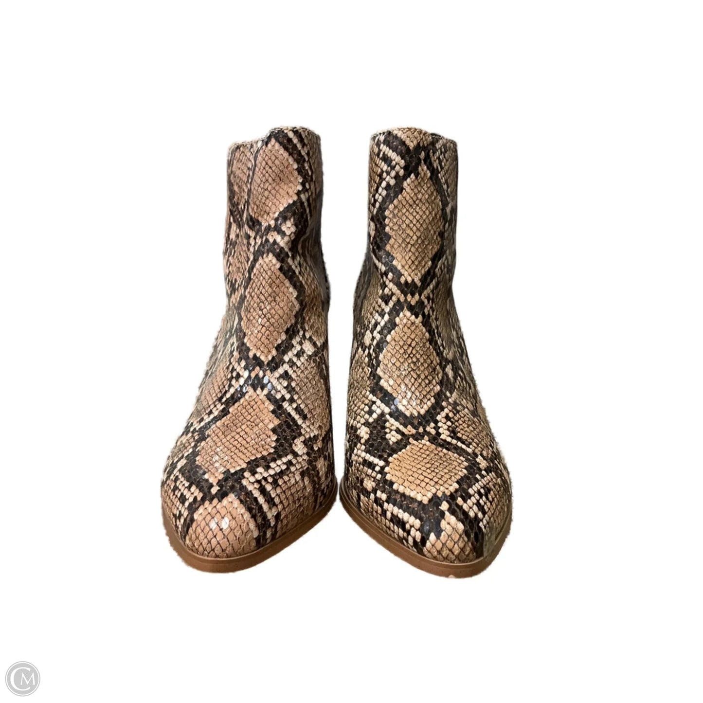Boots Ankle Heels By Steve Madden In Snakeskin Print, Size: 8.5