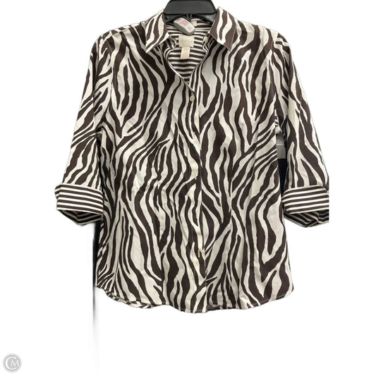 Blouse 3/4 Sleeve By Chicos In Animal Print, Size: Xs