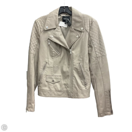 Jacket Moto By Express In Beige, Size: M