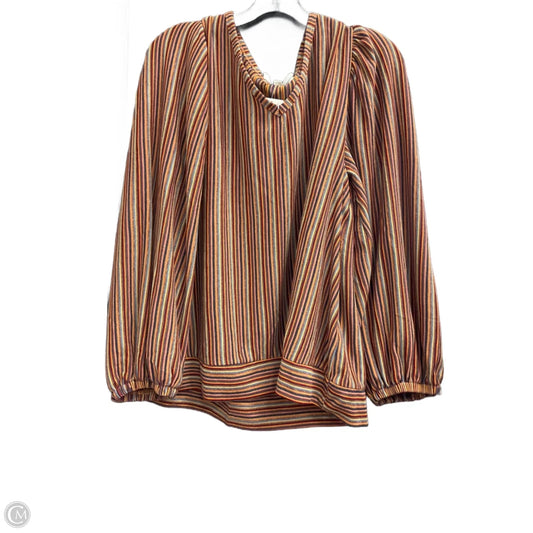 Top Long Sleeve By Cato In Striped Pattern, Size: 18