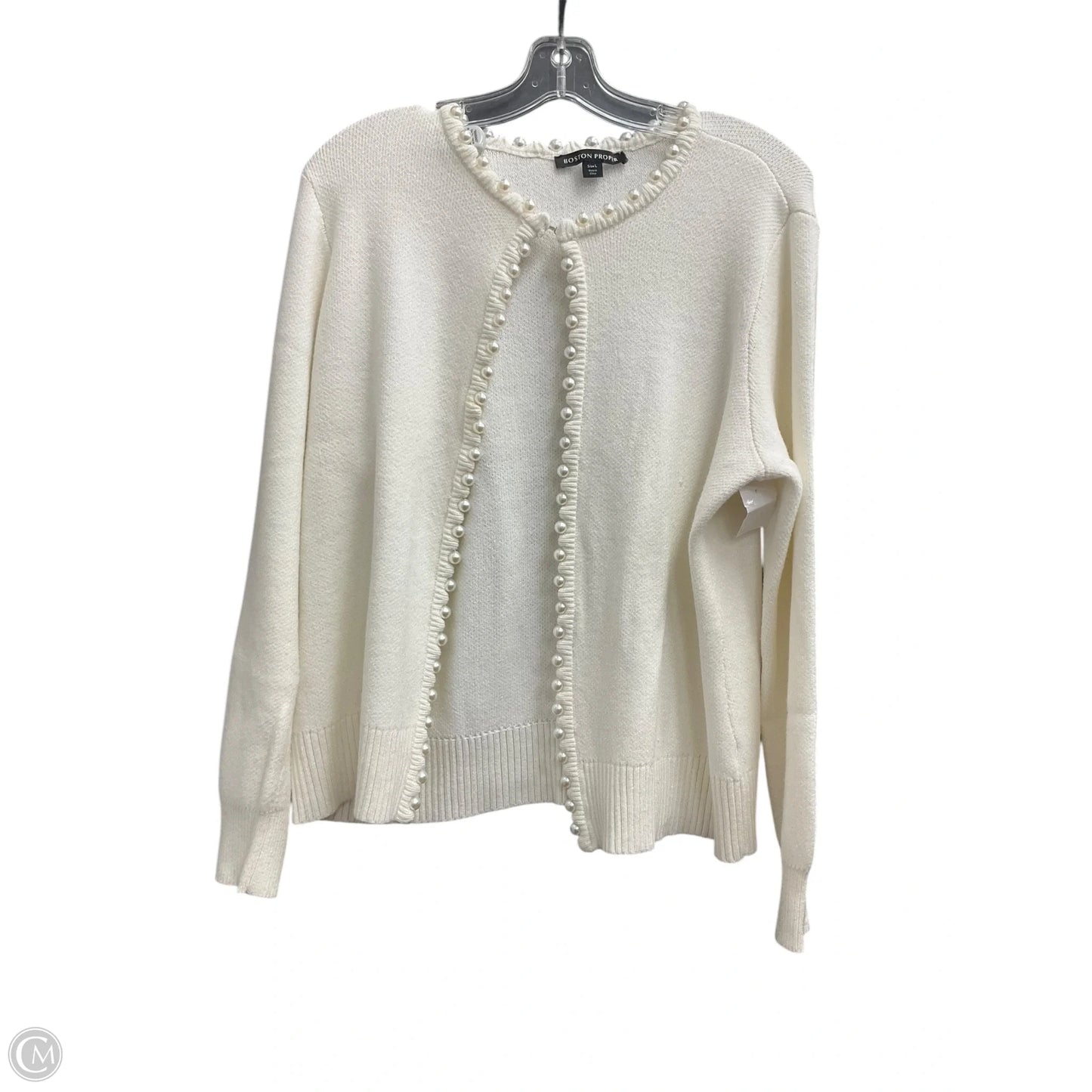Cardigan By Boston Proper In White, Size: L