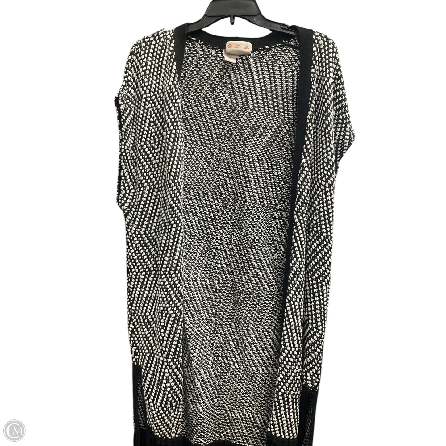 Poncho By Chicos In Black & White, Size: Xs