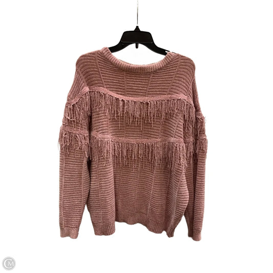 Sweater By Main Strip In Pink, Size: L