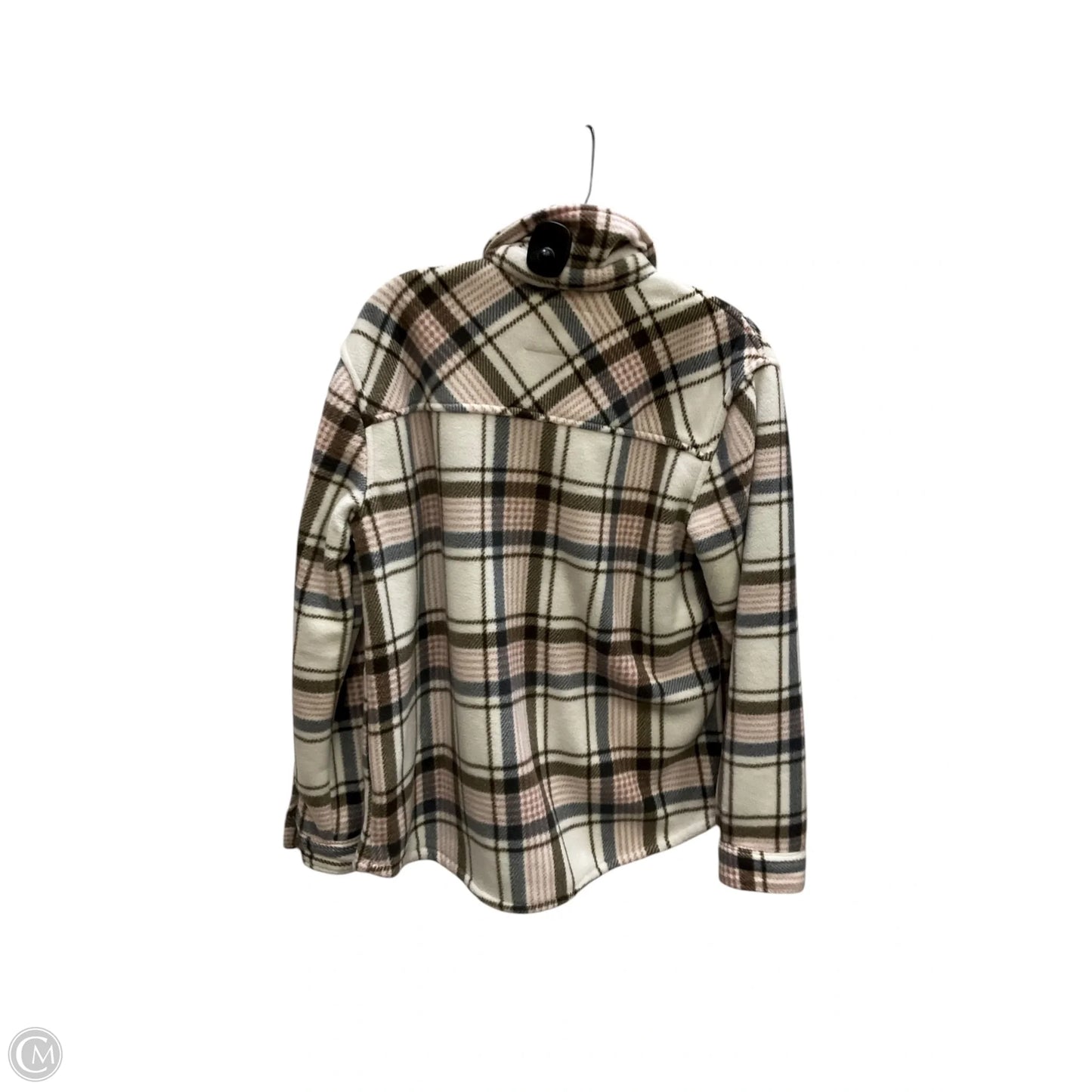 Jacket Fleece By Sage In Plaid Pattern, Size: M