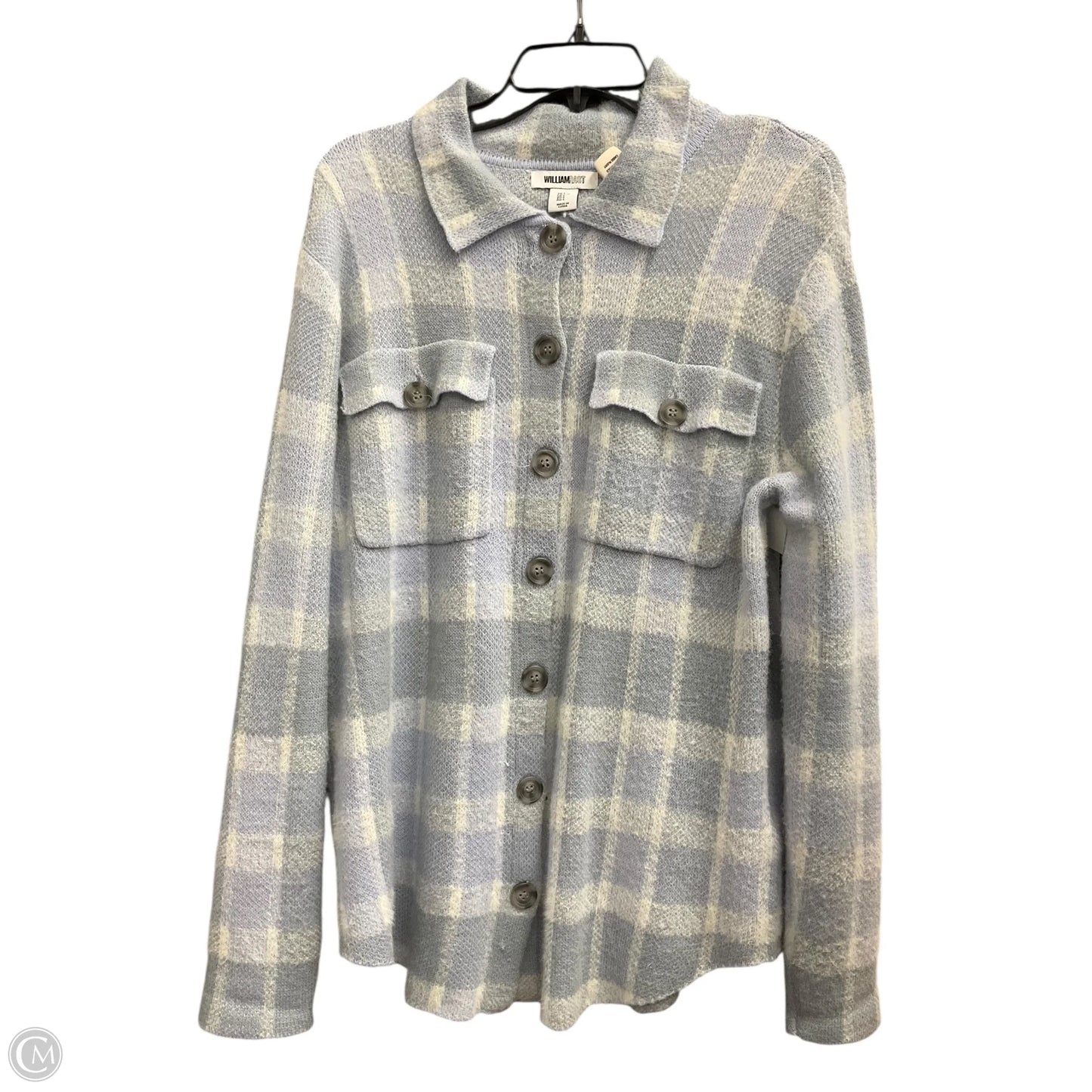 Blouse Long Sleeve By William Rast In Plaid Pattern, Size: L