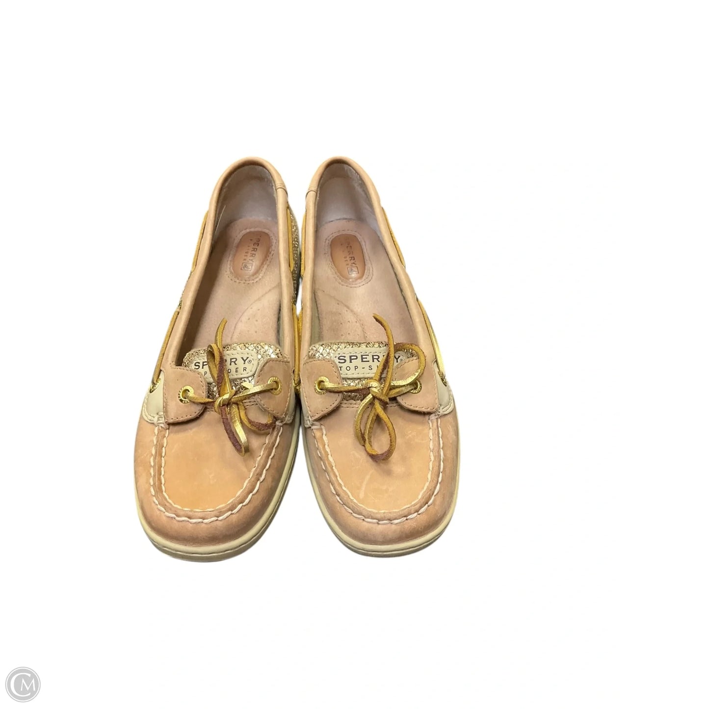 Shoes Flats By Sperry In Brown & Gold, Size: 9.5
