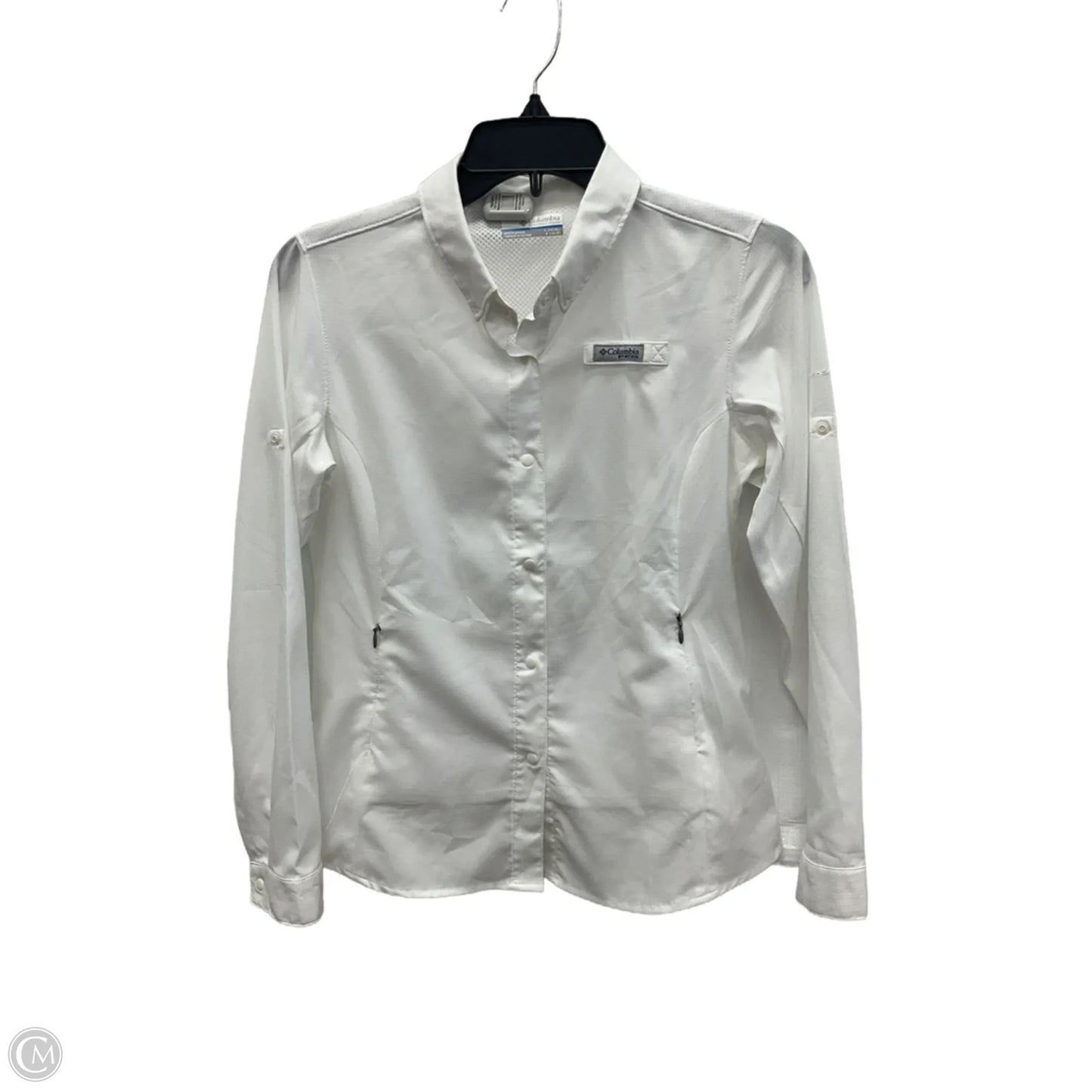 Blouse Long Sleeve By Columbia In White, Size: L