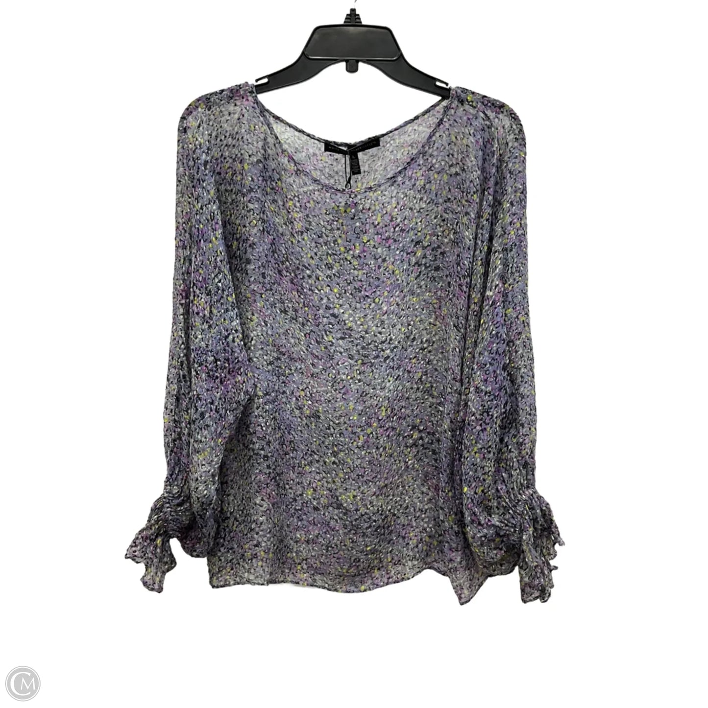 Top Long Sleeve By White House Black Market In Floral Print, Size: L