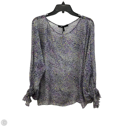 Top Long Sleeve By White House Black Market In Floral Print, Size: L