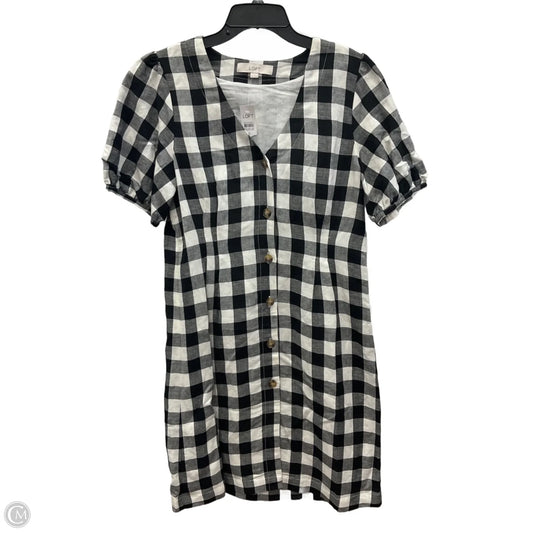 Dress Casual Midi By Loft In Plaid Pattern, Size: 8