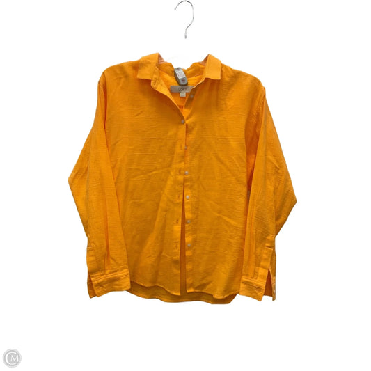 Blouse Long Sleeve By Loft In Orange, Size: Xs