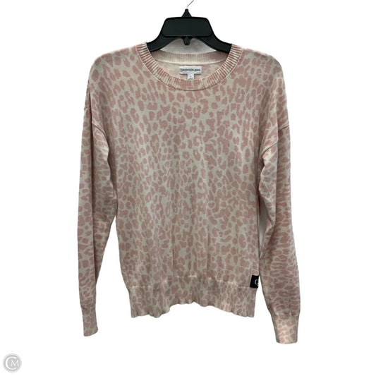 Top Long Sleeve By Calvin Klein In Animal Print, Size: M