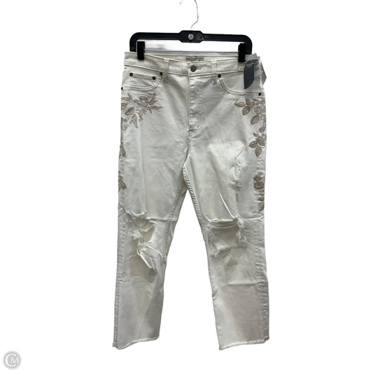 Jeans Straight By Abercrombie And Fitch In White, Size: 12