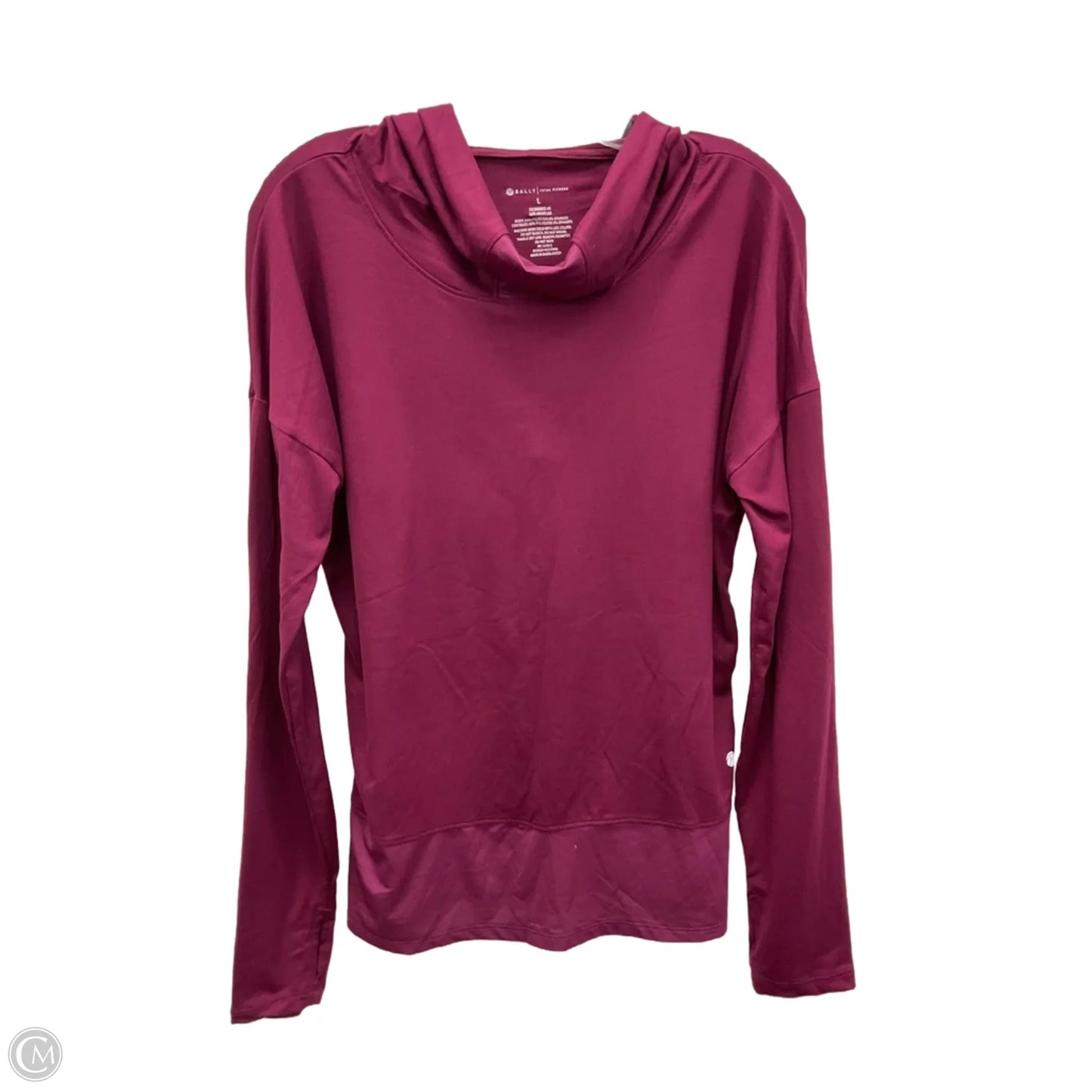 Athletic Top Long Sleeve Hoodie By Bally In Pink, Size: L