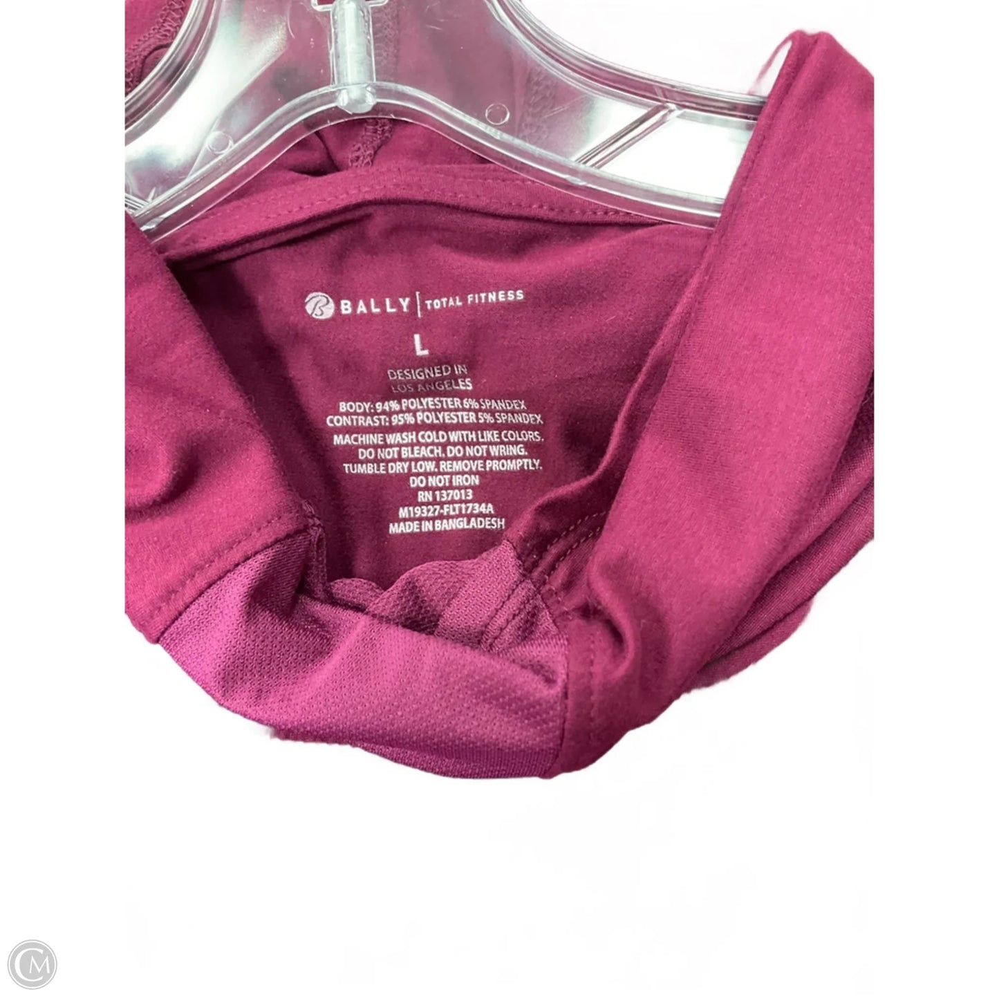 Athletic Top Long Sleeve Hoodie By Bally In Pink, Size: L