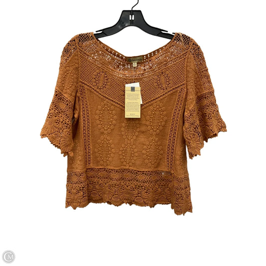Top Short Sleeve By Democracy In Orange, Size: S