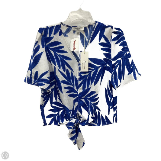 Top Short Sleeve By Clothes Mentor In Blue & White, Size: S