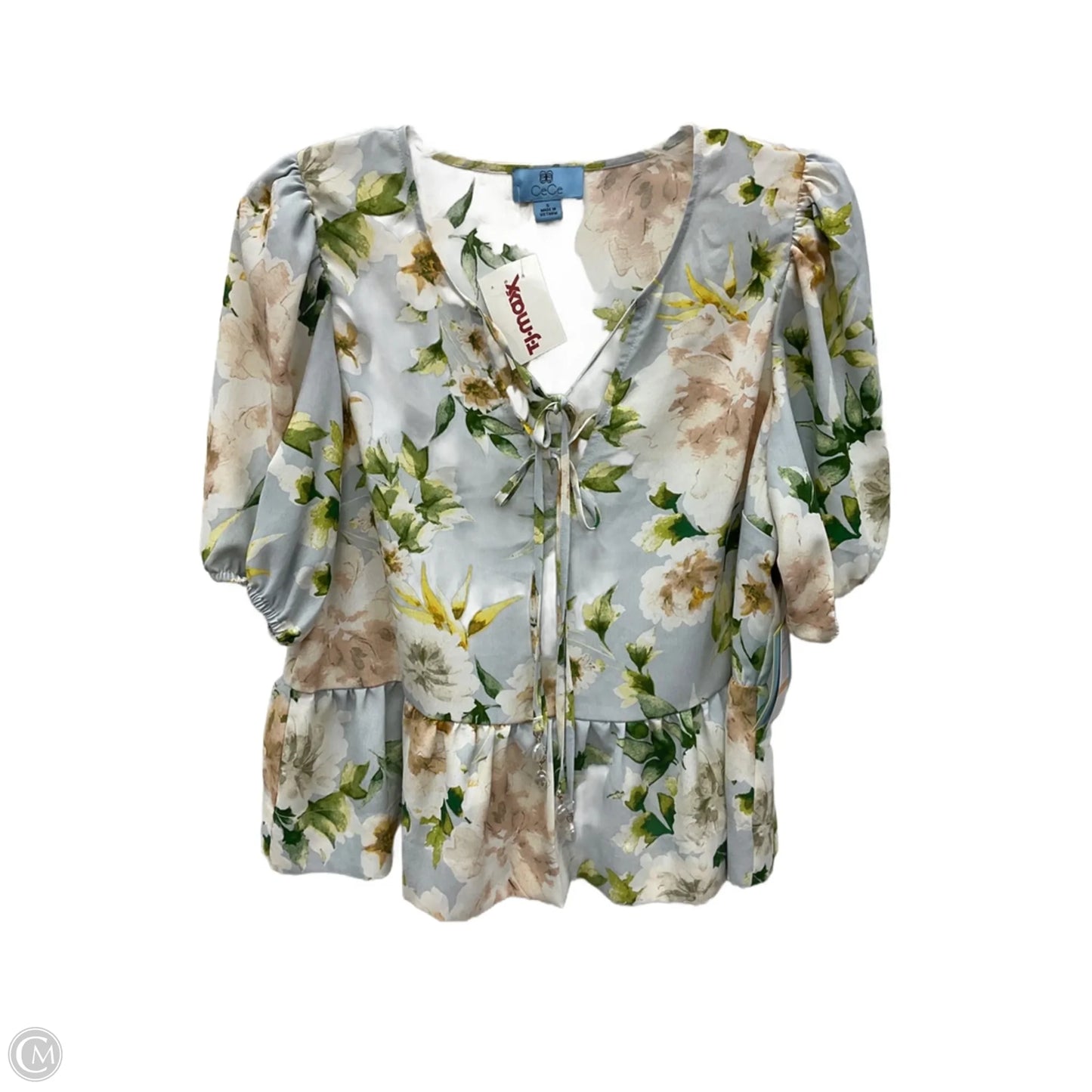 Top Short Sleeve By Cece In Floral Print, Size: S