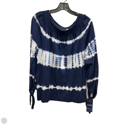 Top Long Sleeve By Chaps In Blue, Size: S