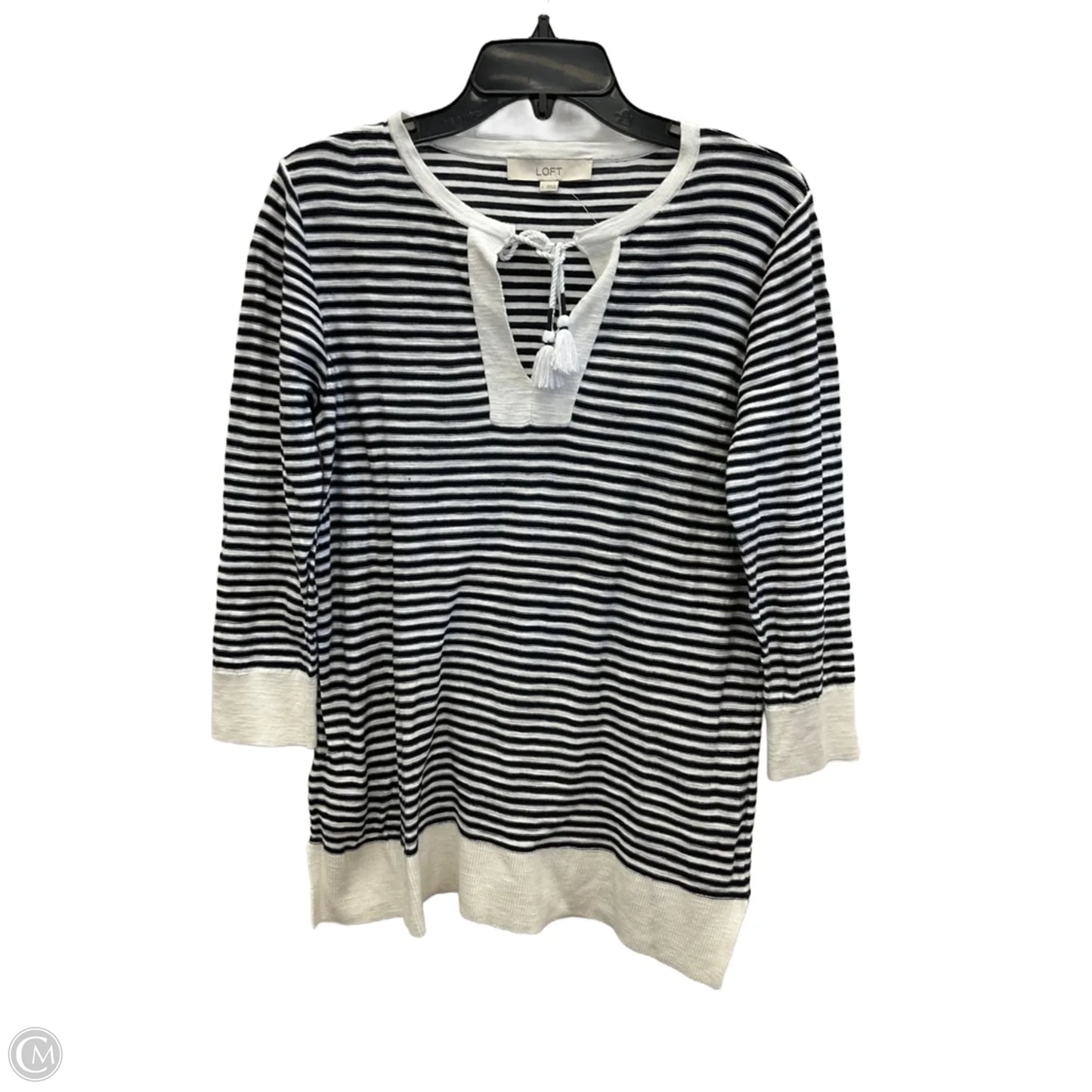 Top Long Sleeve By Loft In Striped Pattern, Size: L