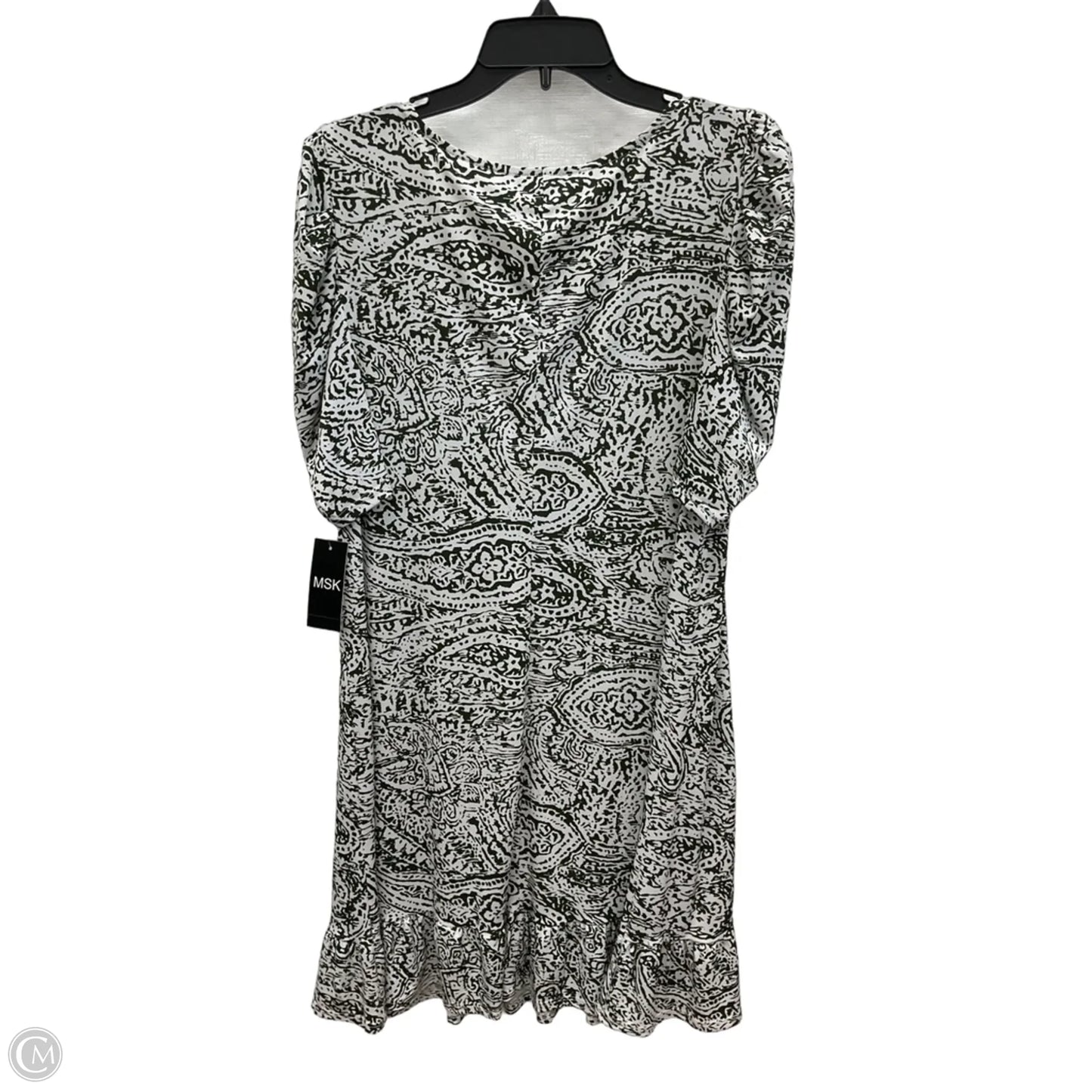Dress Casual Midi By Msk In Green & White, Size: L