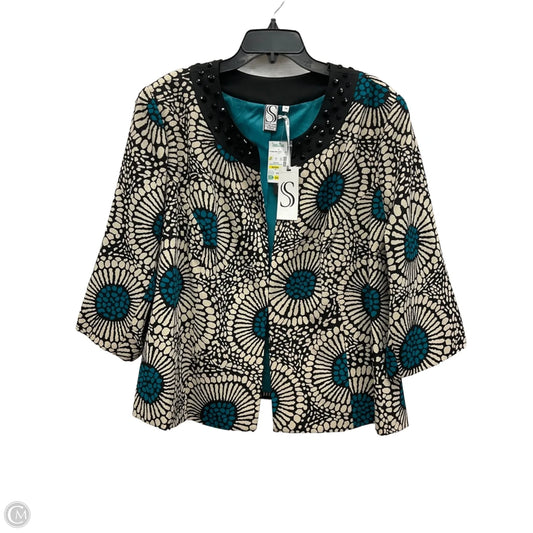 Top 3/4 Sleeve Basic By Silkland In Black & Blue, Size: 2x