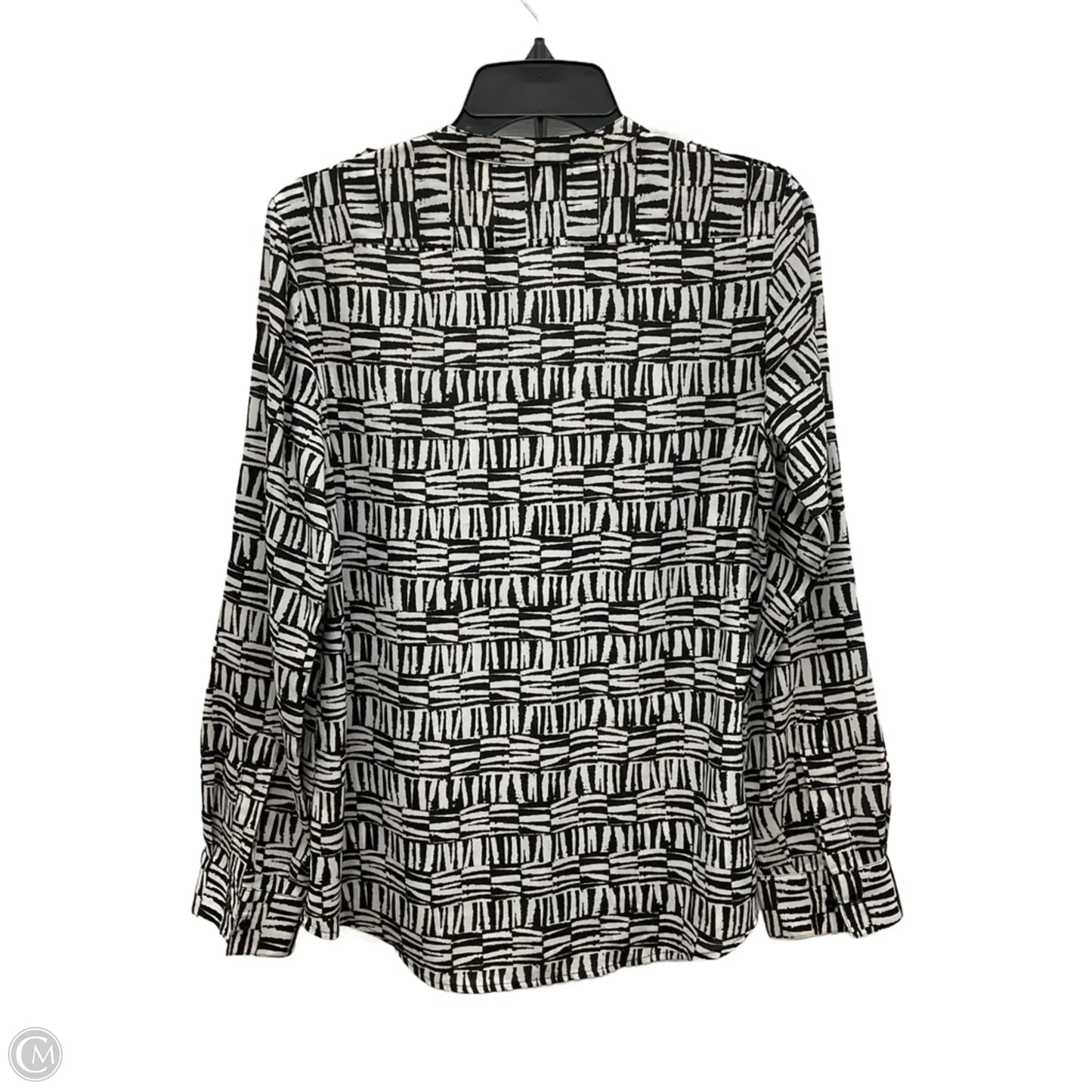 Blouse Sleeveless By Calvin Klein In Black & White, Size: S