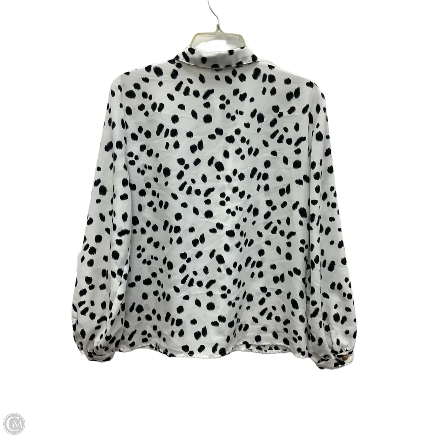 Blouse Long Sleeve By Liz Claiborne In Polkadot Pattern, Size: S
