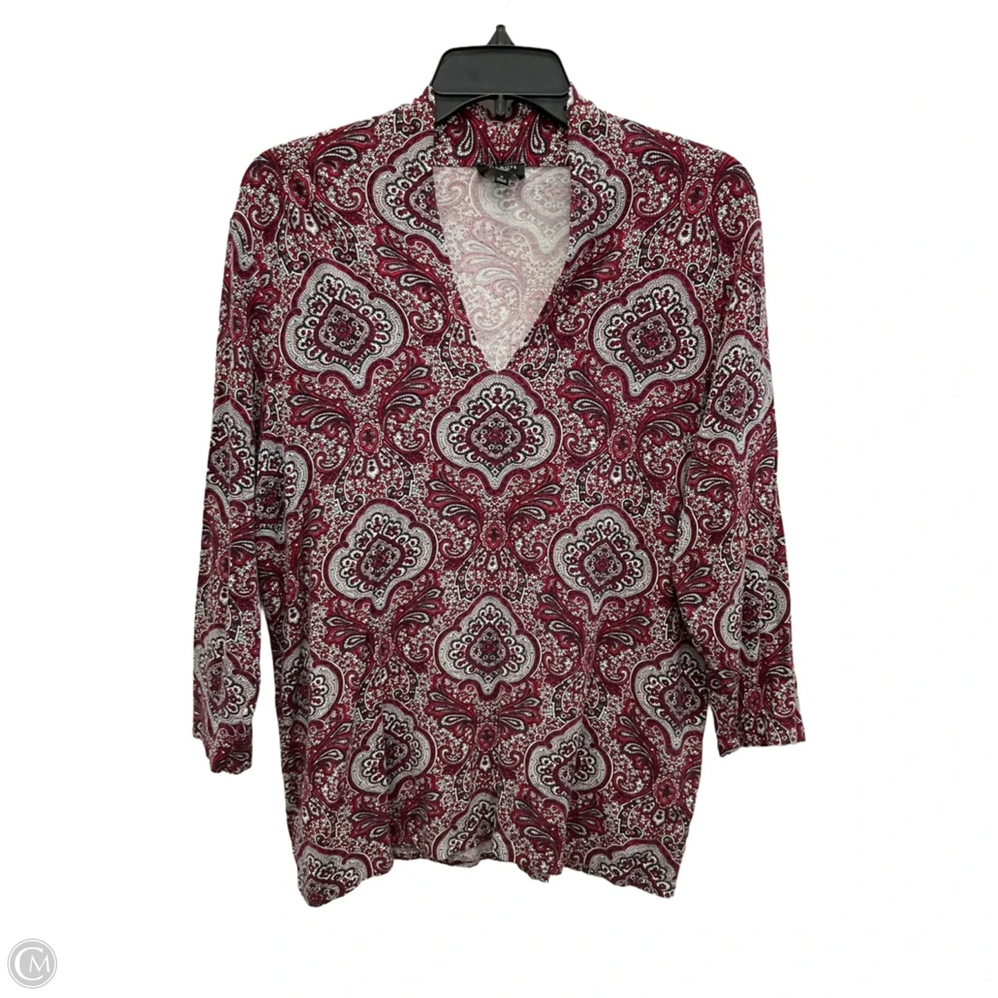 Top Long Sleeve By Talbots In Red, Size: S