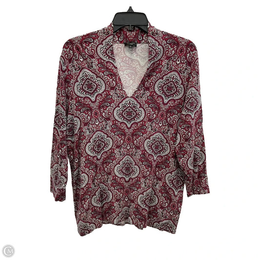 Top Long Sleeve By Talbots In Red, Size: S