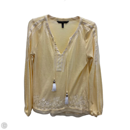 Top Long Sleeve By White House Black Market In Yellow, Size: S