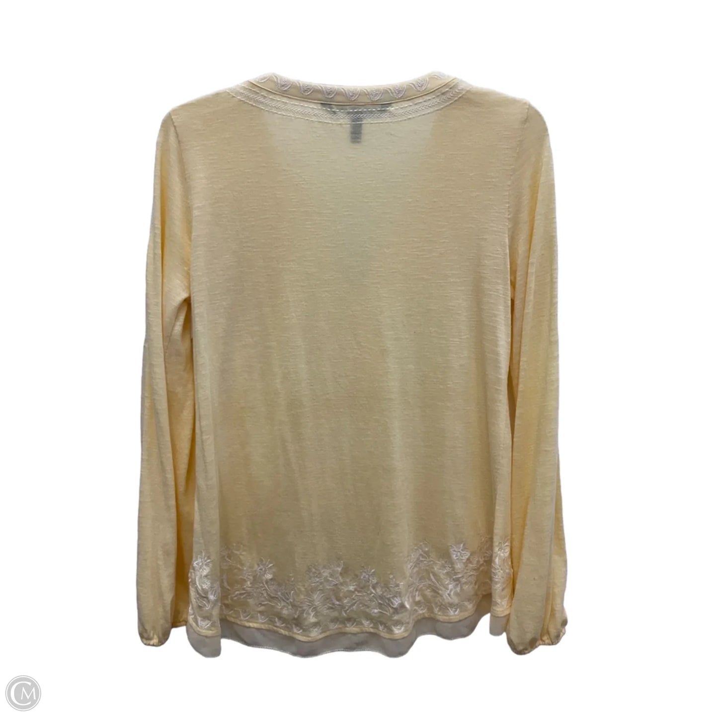 Top Long Sleeve By White House Black Market In Yellow, Size: S
