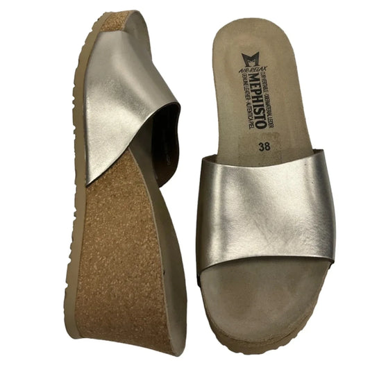 Sandals Heels Platform By Mephisto In Beige, Size: 7.5