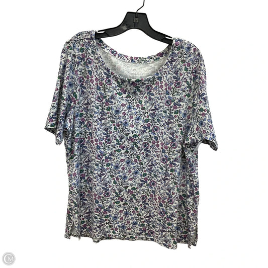 Top Short Sleeve By J. Jill In Floral Print, Size: Xl