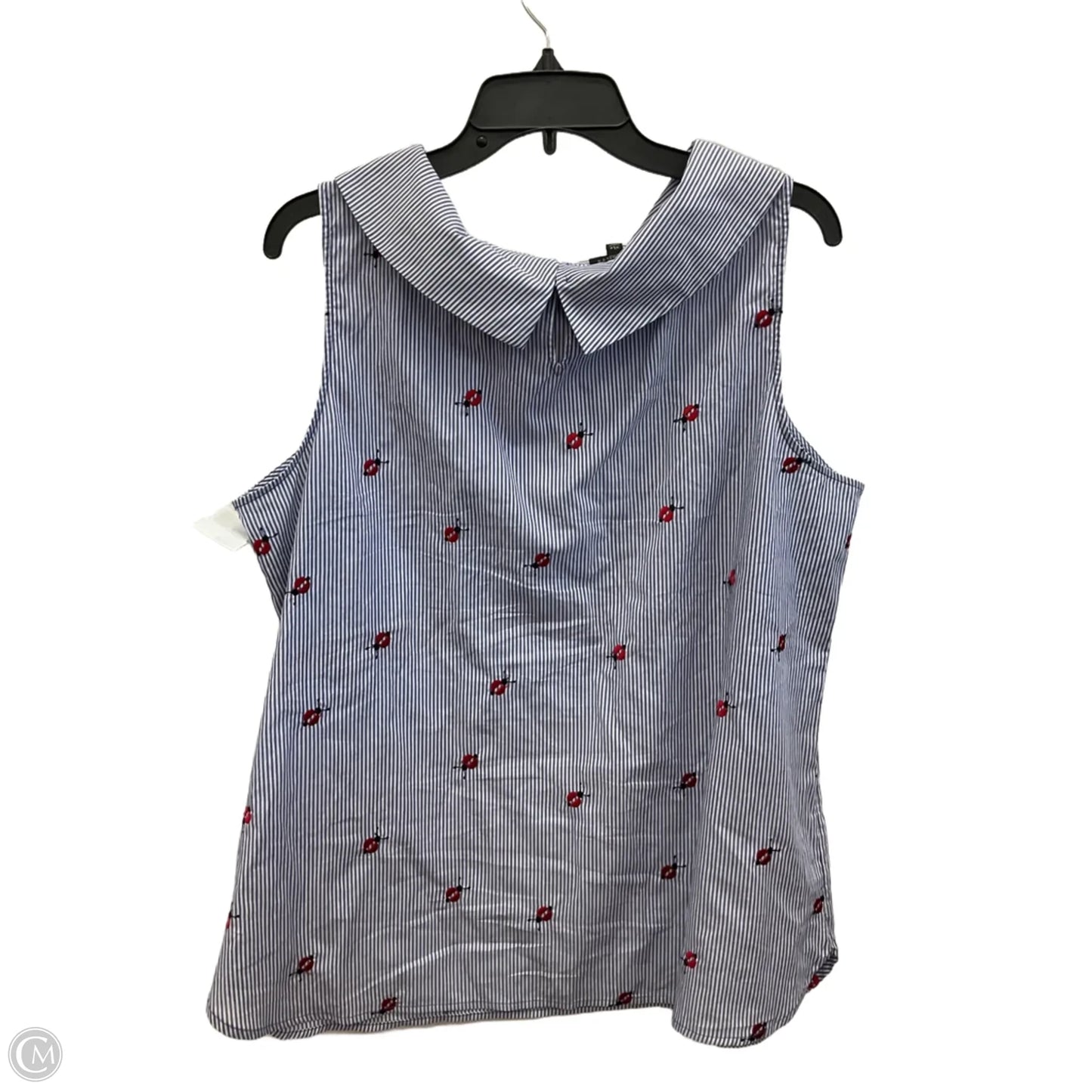 Top Sleeveless By Talbots In Striped Pattern, Size: Xl