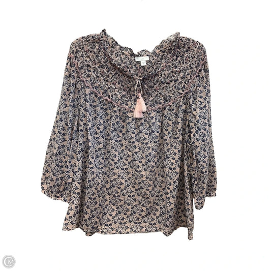 Top Long Sleeve By J. Jill In Floral Print, Size: Xl