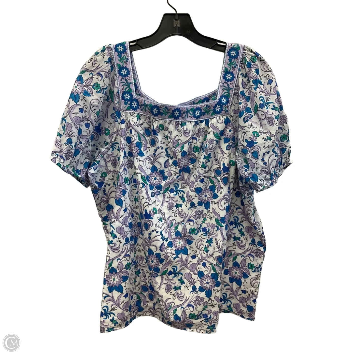 Top Short Sleeve By Talbots In Floral Print, Size: Xl