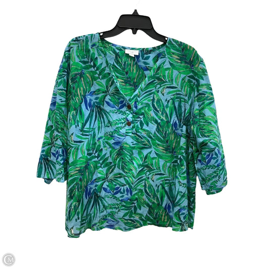 Top Short Sleeve By J. Jill In Blue, Size: Xl