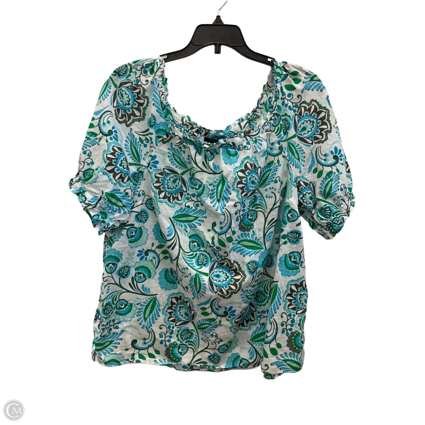 Top Short Sleeve By Talbots In Paisley Print, Size: Xl