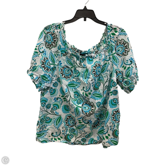 Top Short Sleeve By Talbots In Paisley Print, Size: Xl