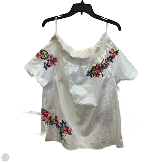 Top Short Sleeve By Talbots In Floral Print, Size: L