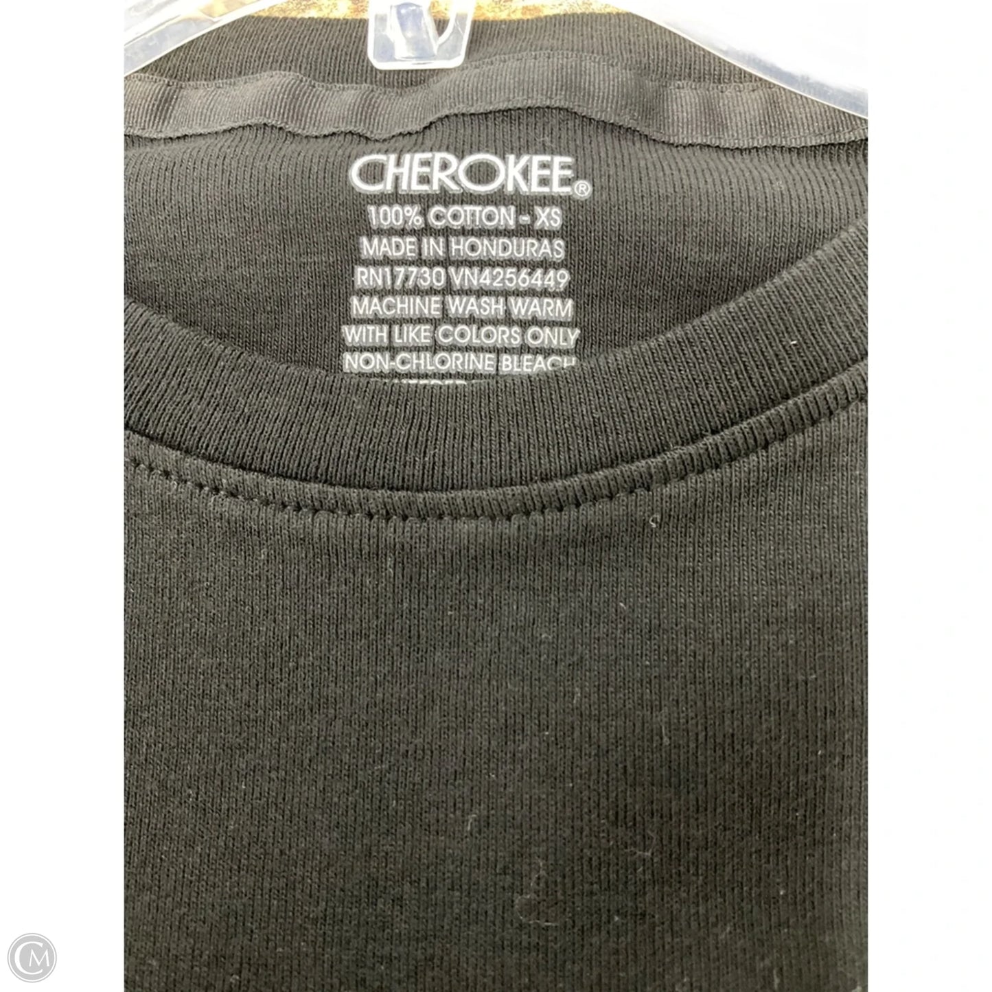 Top Short Sleeve By Cherokee In Black, Size: Xs