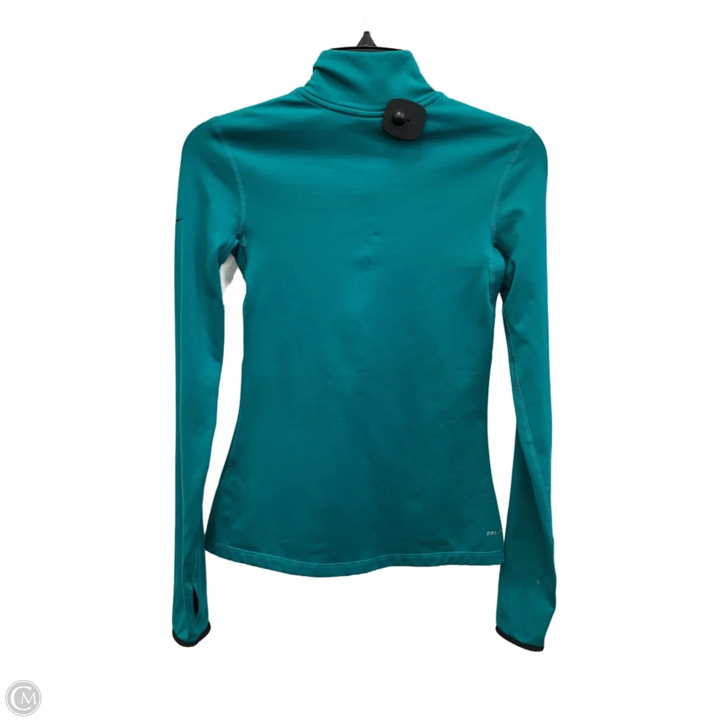 Athletic Top Long Sleeve Collar By Nike In Blue, Size: S