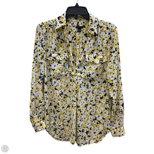 Blouse Long Sleeve By Ann Taylor In Floral Print, Size: S