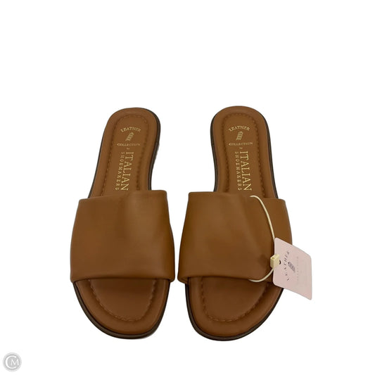 Sandals Flats By Italian Shoemakers In Brown, Size: 6.5
