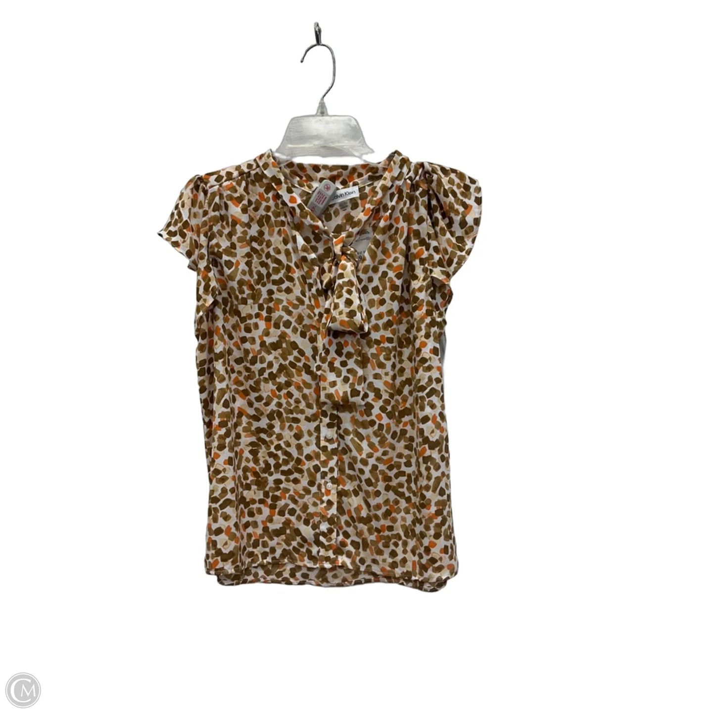 Top Sleeveless By Calvin Klein In Polkadot Pattern, Size: Xl