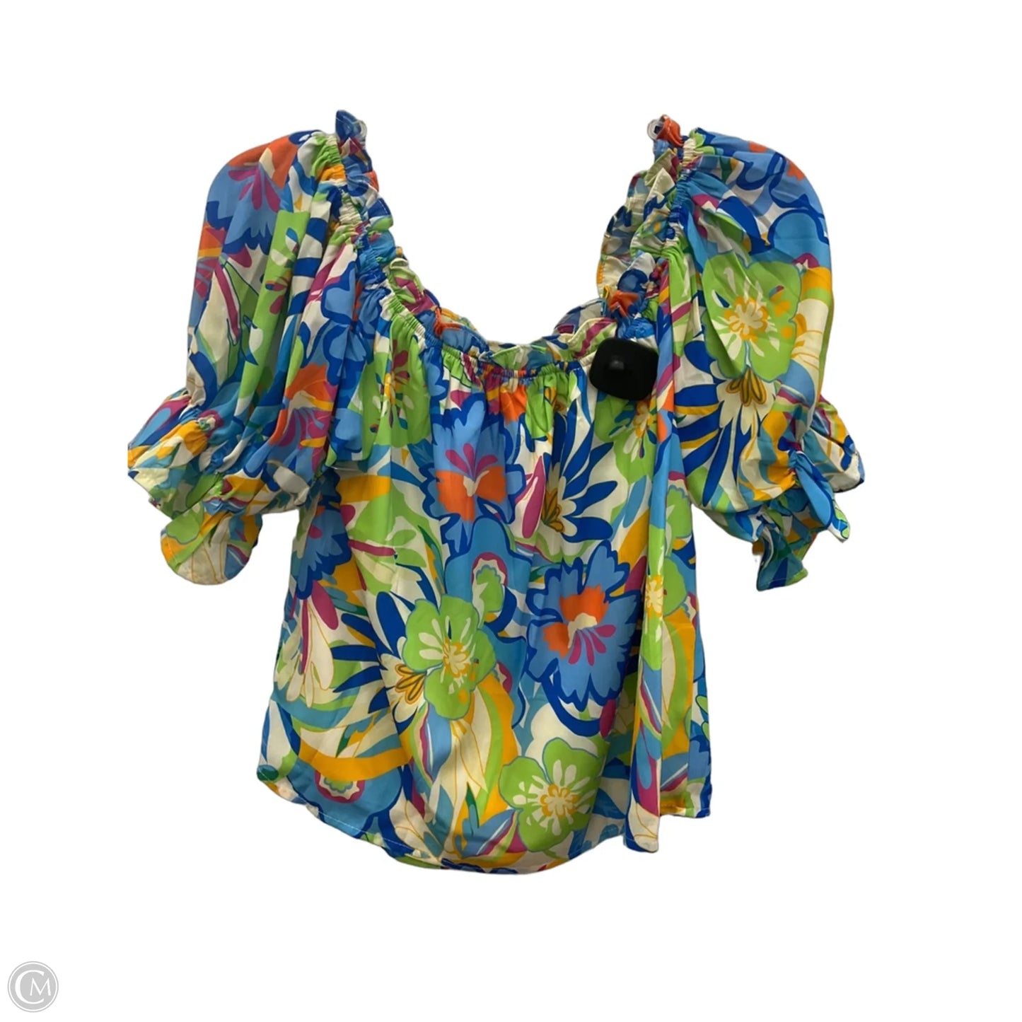 Top Short Sleeve By Flying Tomato In Floral Print, Size: S